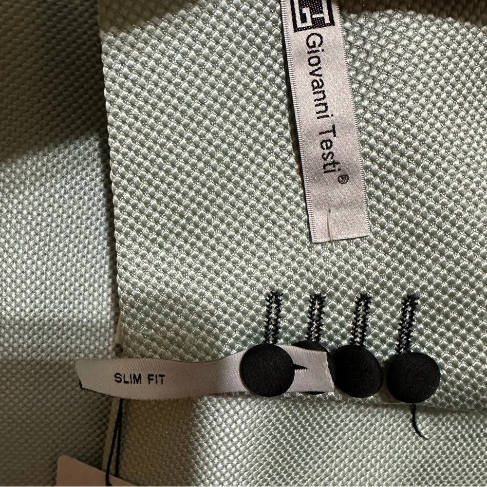 Mint 1 Button Slim-Fit Tuxedo with Jacket, Vest, Pants, Bowtie by Giovanni Testi
